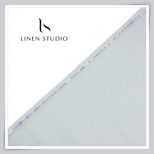 Burgoyne Premium Linen 70 Lea Plain Shirting - Pastel Blue (NEW) (Highest Selling)