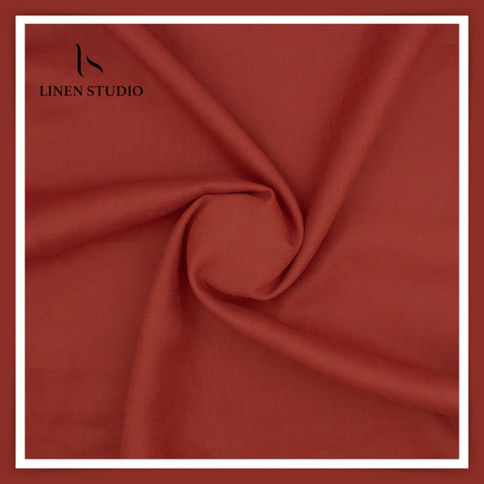 Burgoyne Premium Linen 70 Lea - Ruby Red (Last Few Mtrs)