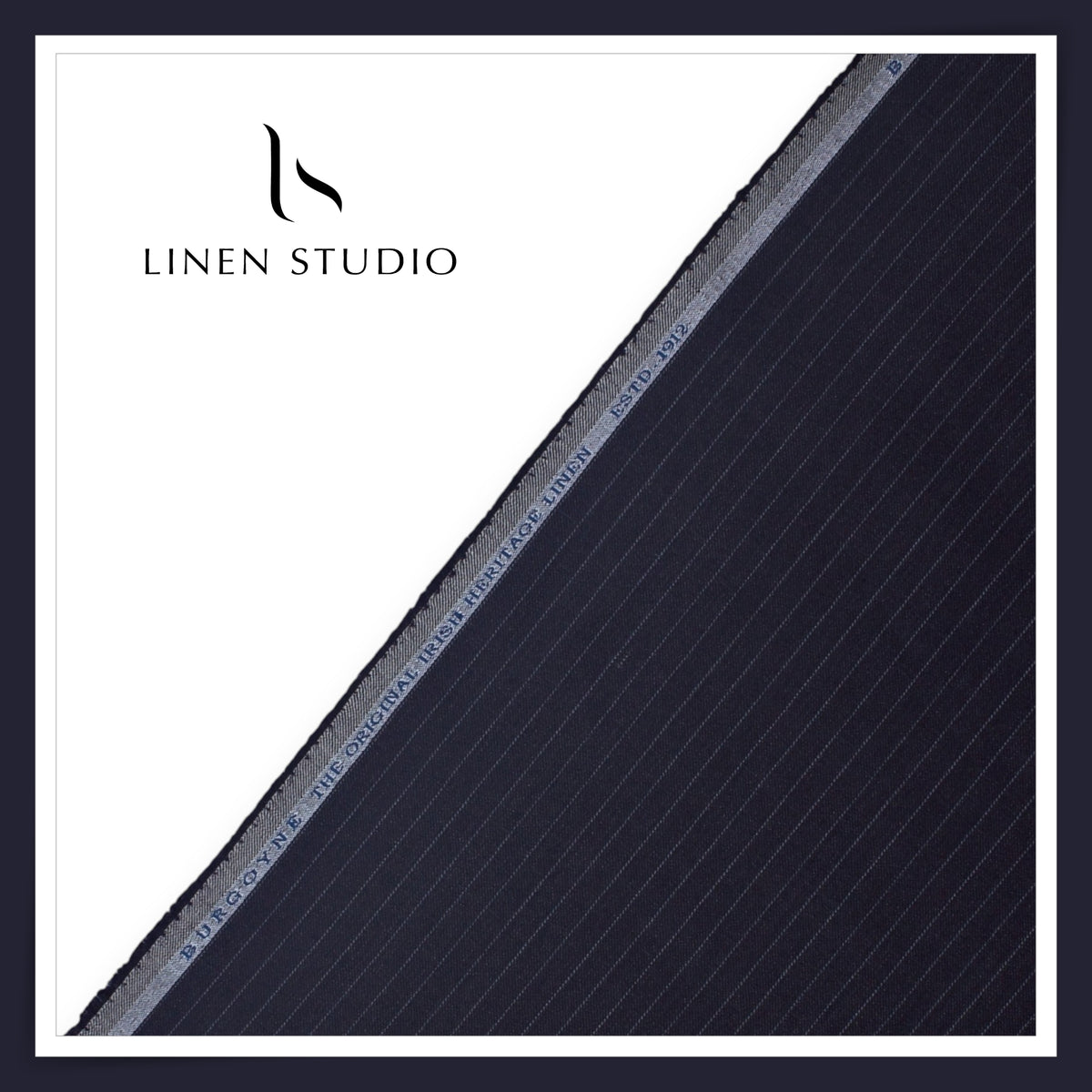 Burgoyne Pure Linen Premium Twill Suiting - Tuna Blue Stripes (Summer Collection) (NEW)
