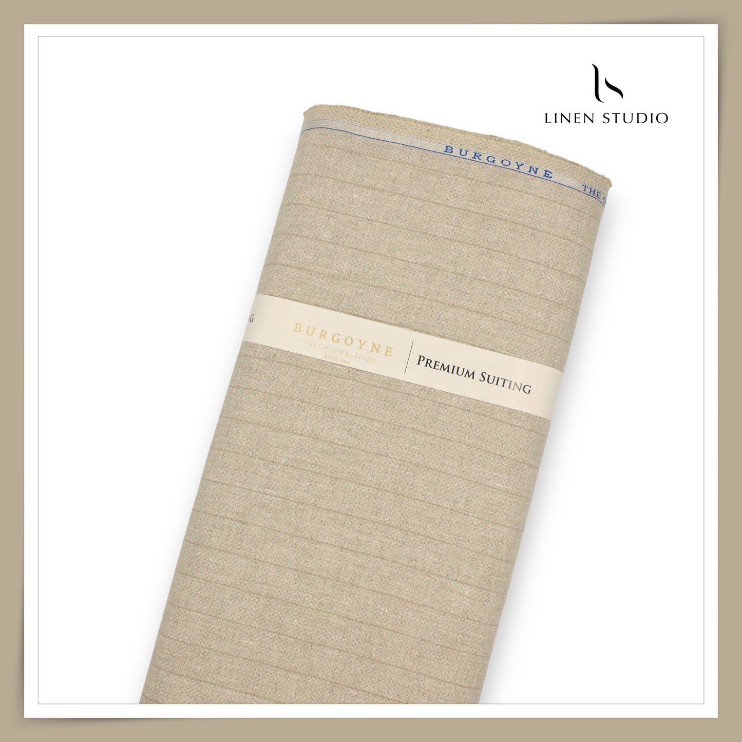 40 Lea Premium Linen Suiting by Burgoyne - Natural Textured Stripes (NEW) (Zoom In)