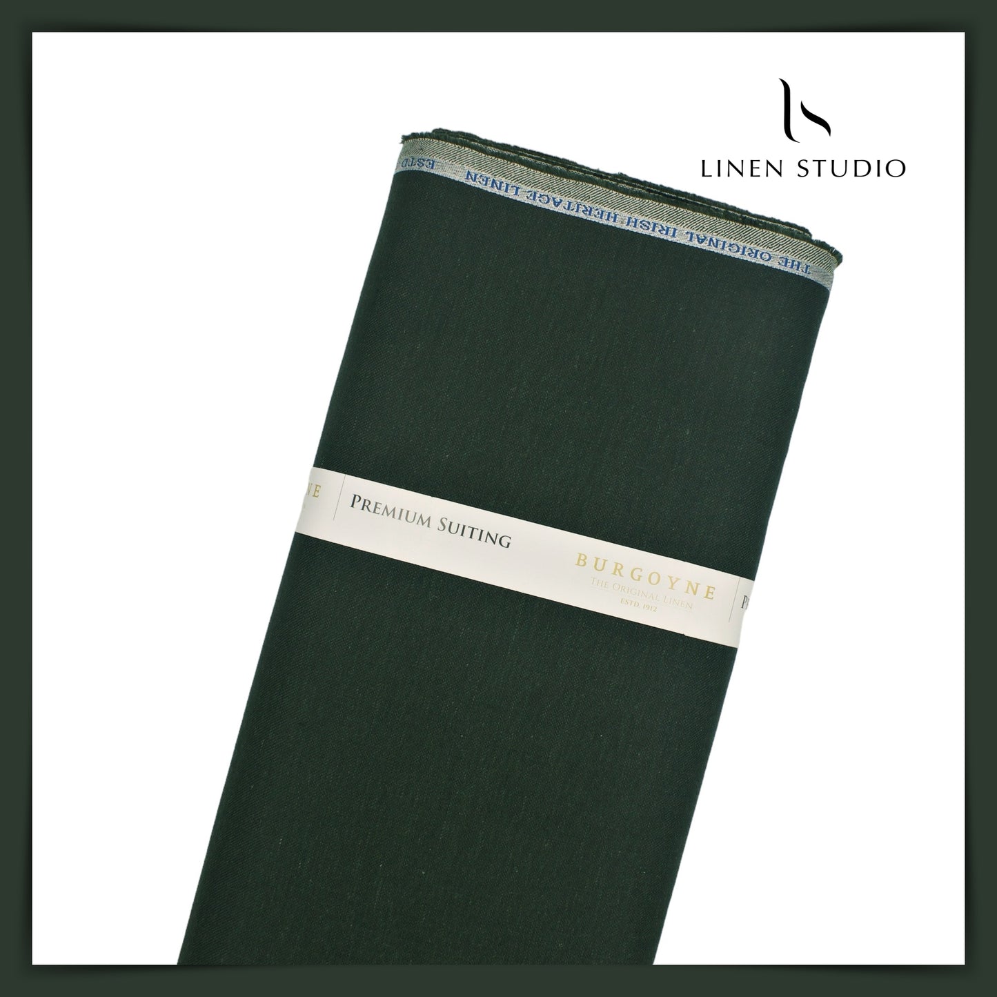 Burgoyne Pure Linen Plain Suiting - Green - Linen Studio