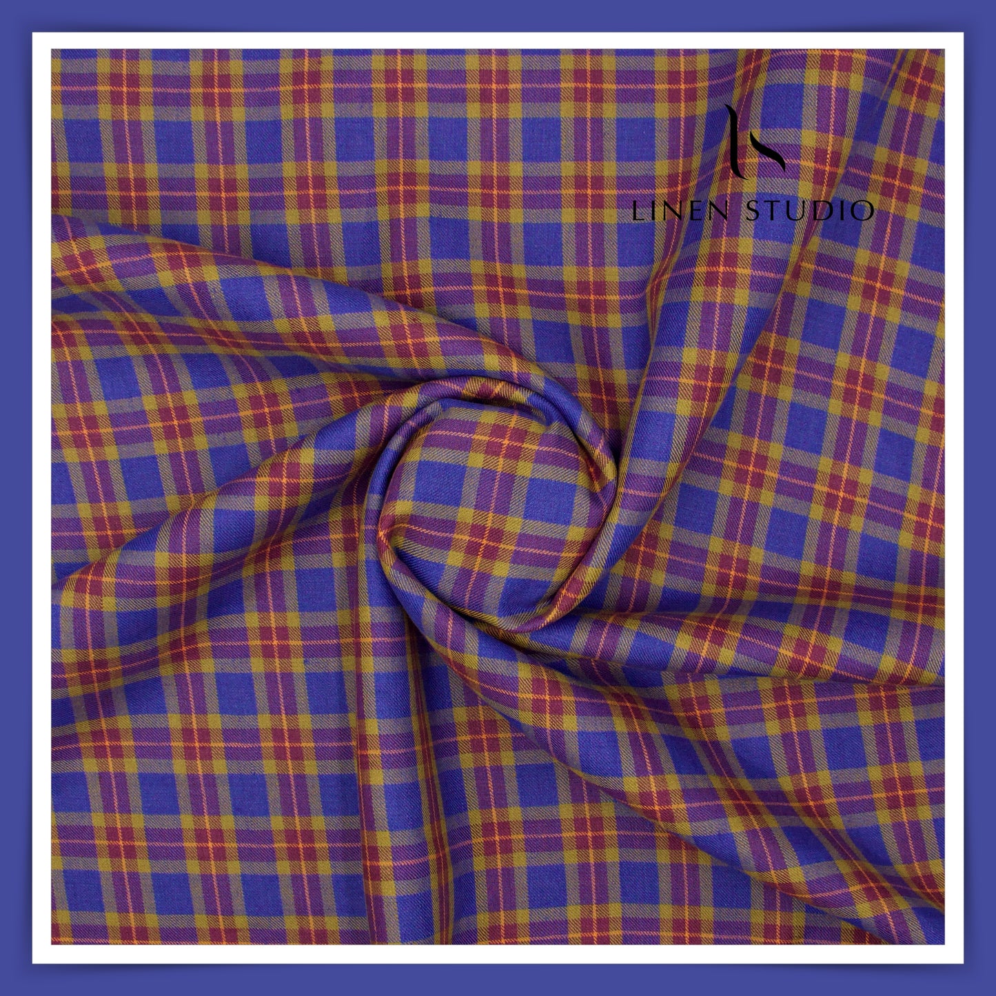 Burgoyne Flannel Checks Twill Fabric - Sport Dark Blue (65% SALE)