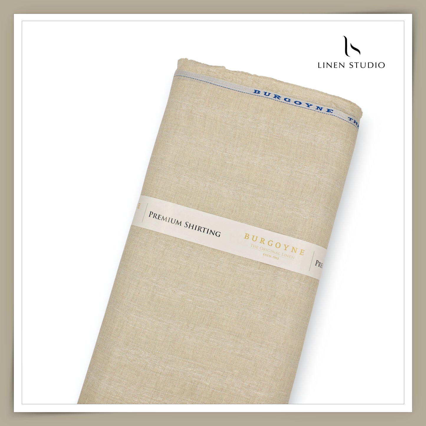 Burgoyne 70 Lea Premium Linen Jacquard Shirting - Oatmeal Designer Stripes (NEW) (Zoom In)