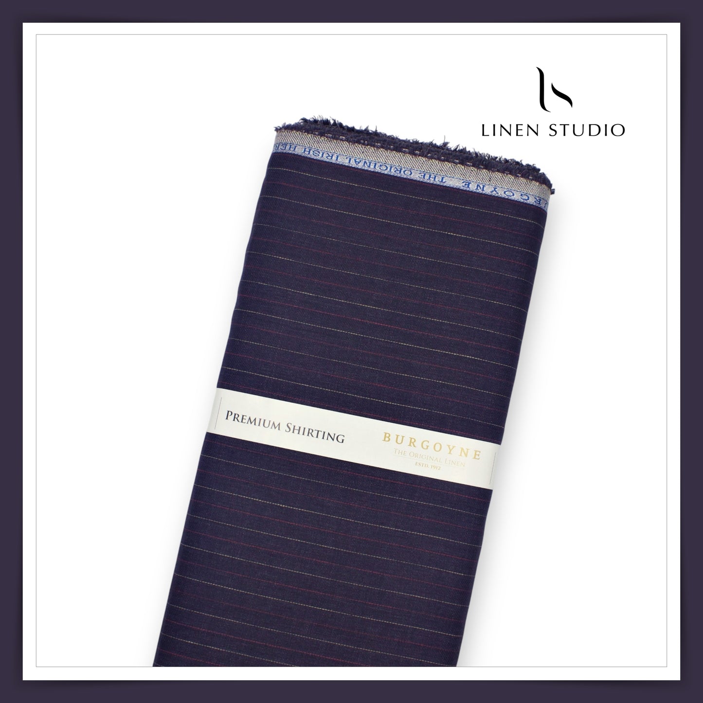 70 Lea Twill Shirting by Burgoyne - Eggplant Purple Stripes (Highest Selling)