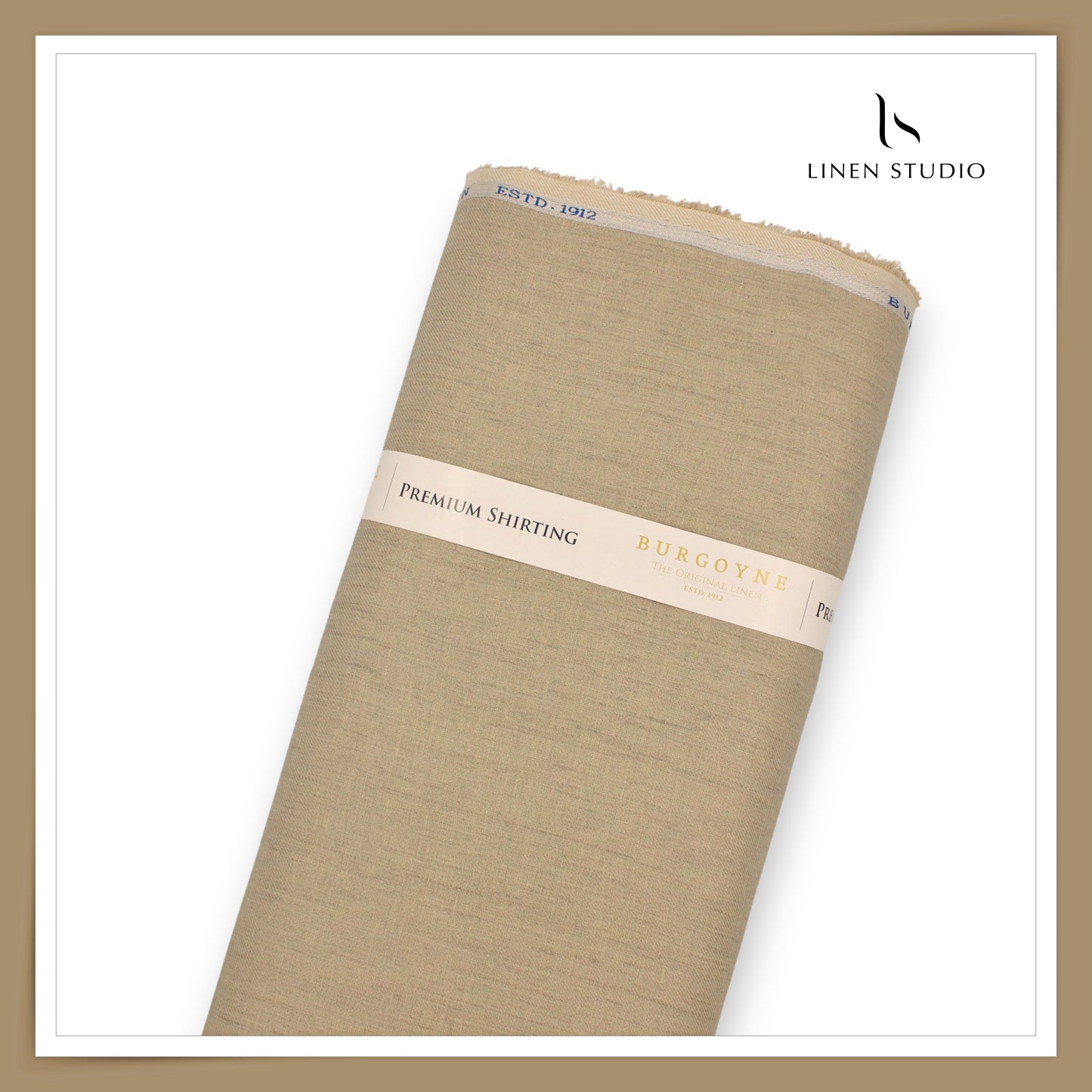 70 Lea Twill Shirting by Burgoyne - Textured Dark Beige (NEW)