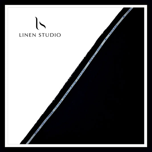 Burgoyne Pure Linen 25 Lea Suiting - Jet Black (Fastest Selling)
