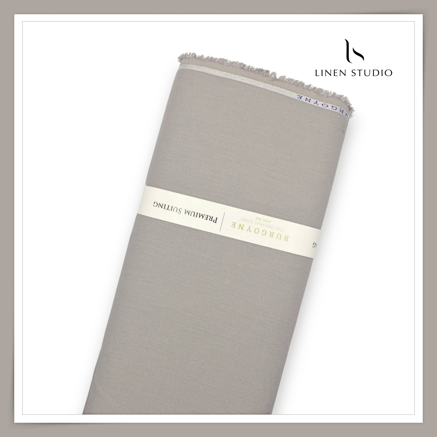 40 Lea Pure Linen Suiting by Burgoyne - Bronco Grey (NEW)