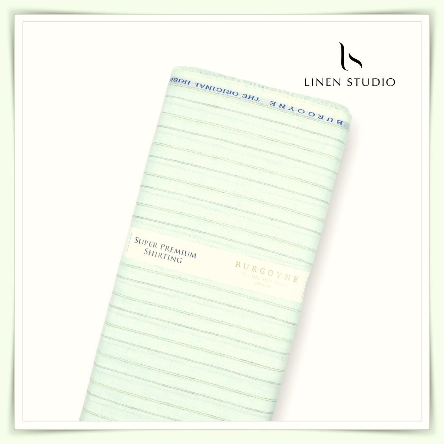 Burgoyne 80 Lea Luxury Shirting - Mint Green Stripes