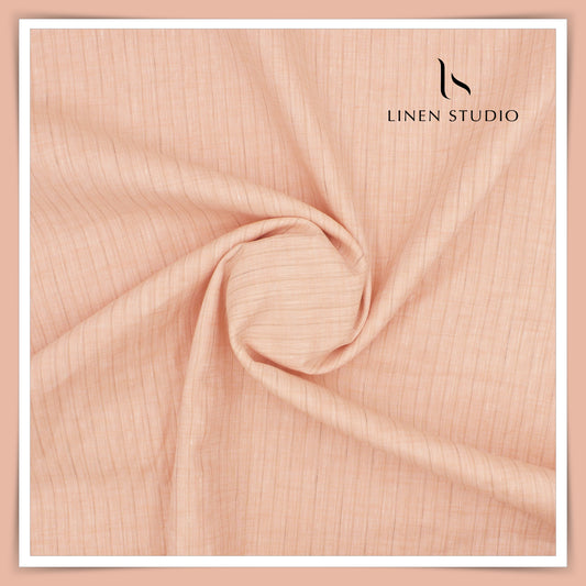 Burgoyne 80 Lea Luxury Shirting - Peach with Stripes