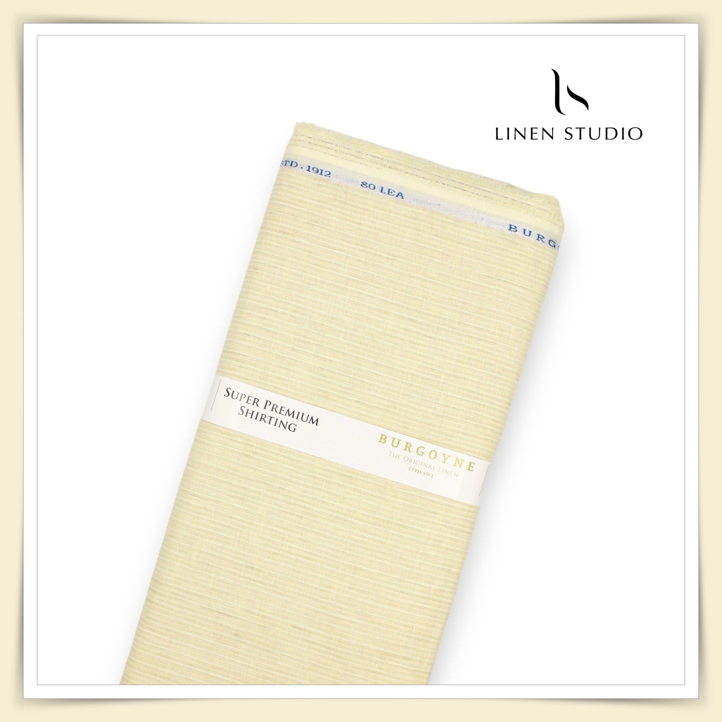 Burgoyne 80 Lea Luxury Shirting - Fawn with Stripes