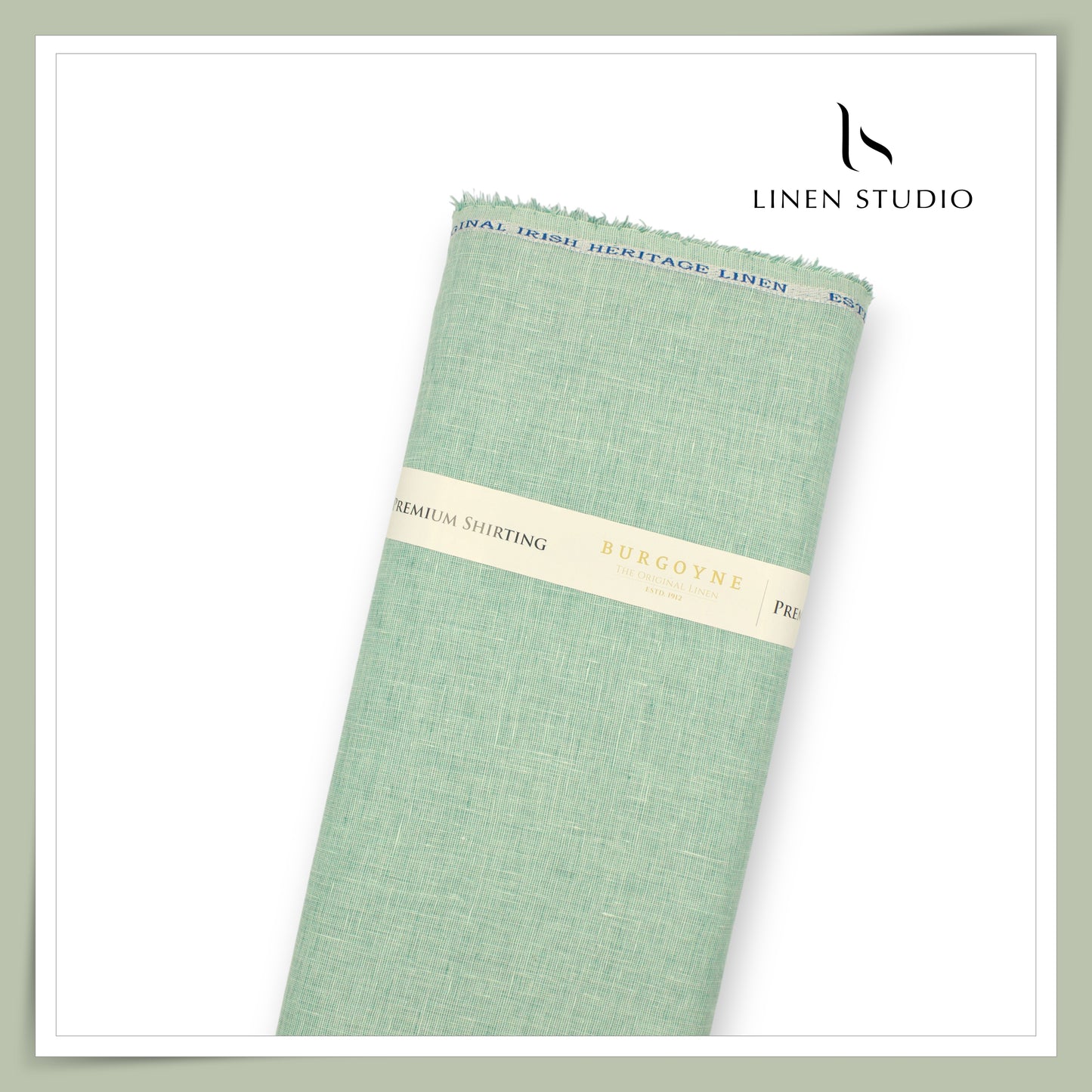 Burgoyne Premium Linen 70 Lea Textured Shirting - Spring Green (NEW) (Fastest Selling)