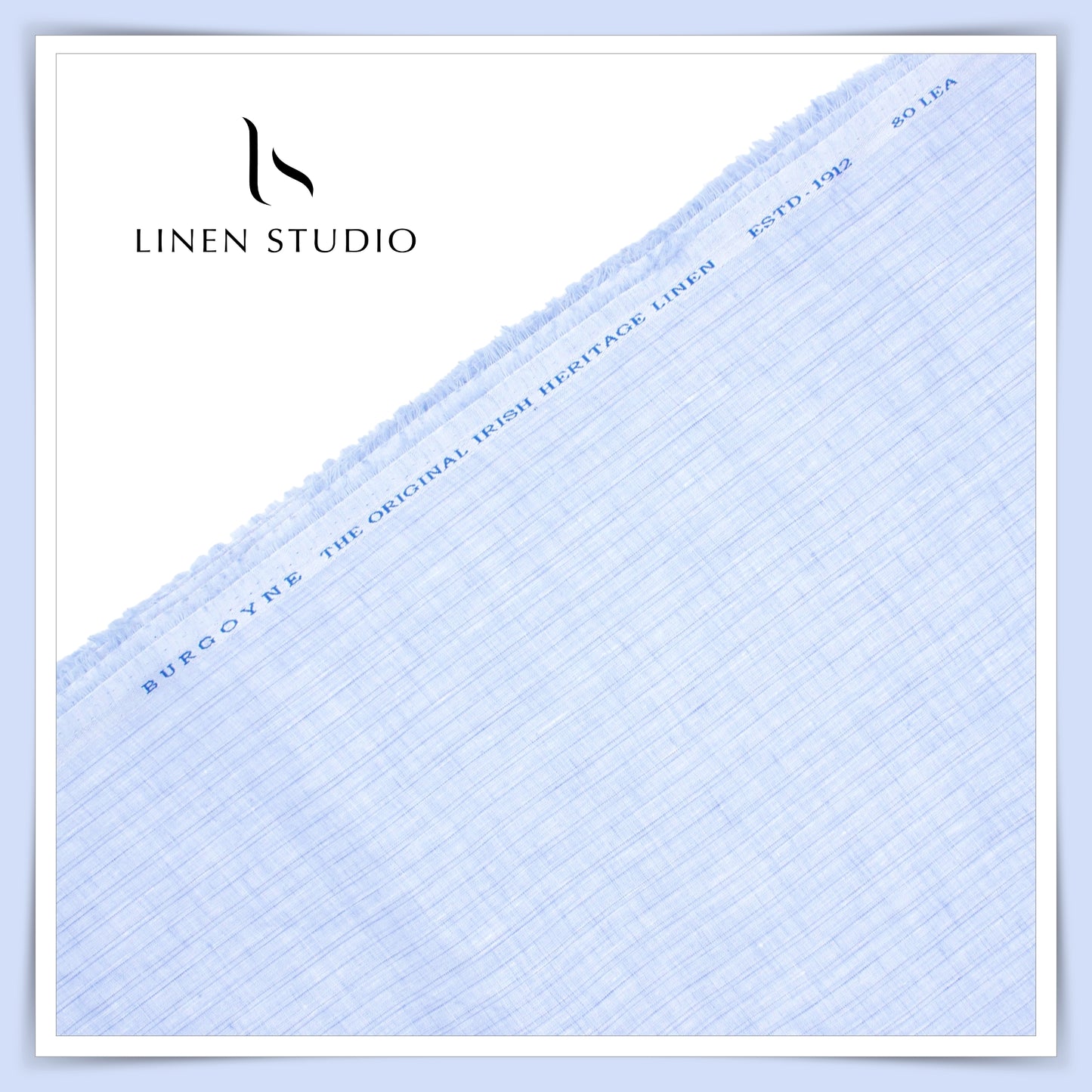 Burgoyne 80 Lea Luxury Shirting - Light Blue with Stripes