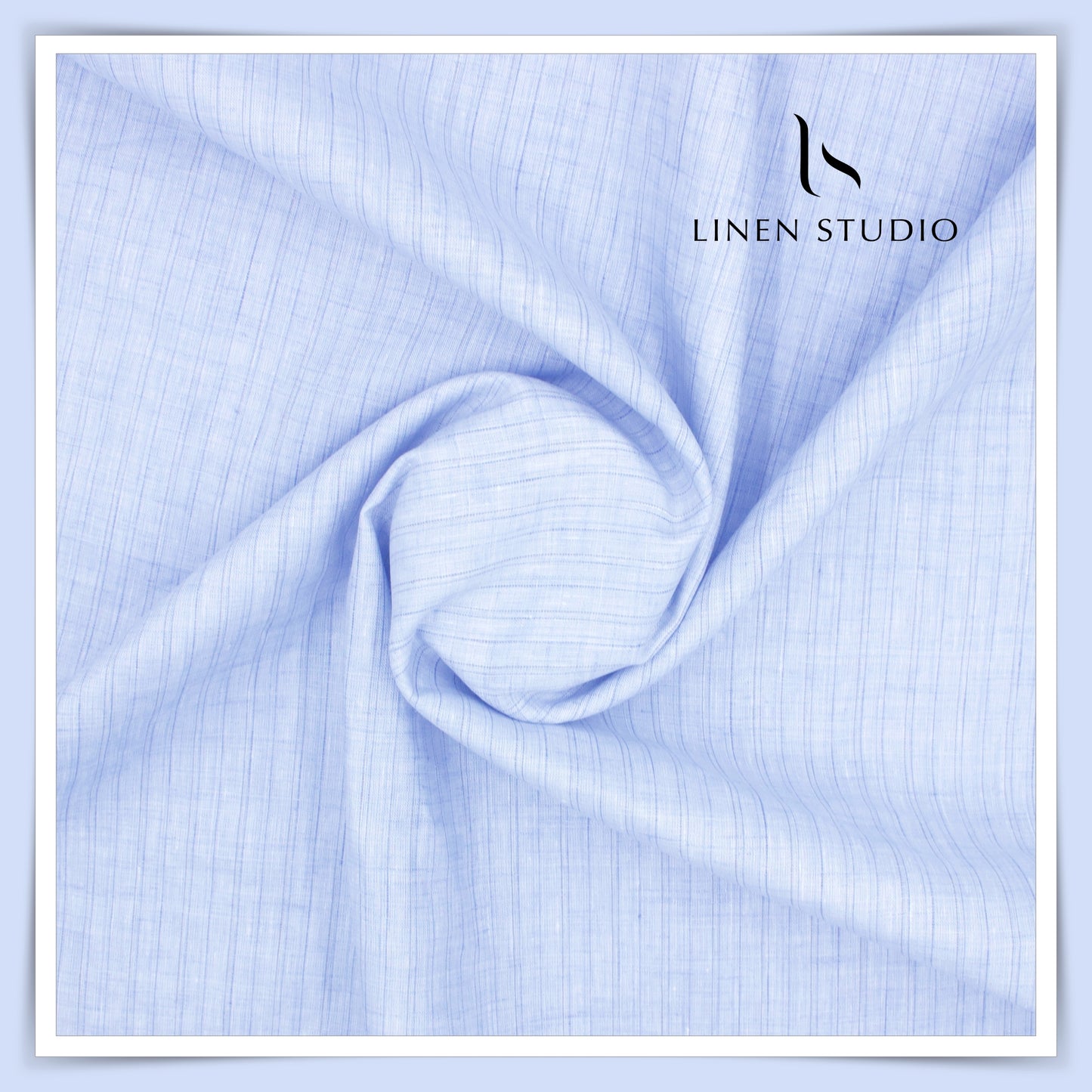 Burgoyne 80 Lea Luxury Shirting - Light Blue with Stripes