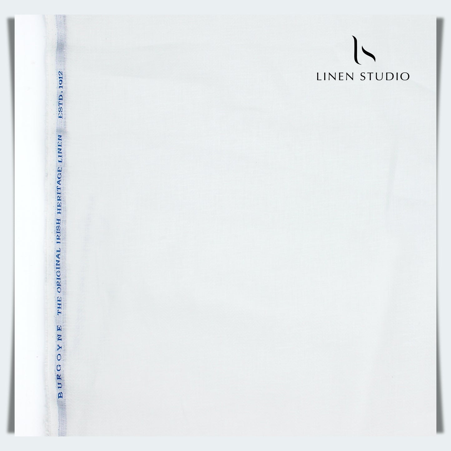White Herringbone Pattern Burgoyne - Pure Linen 70 Lea - Linen Studio