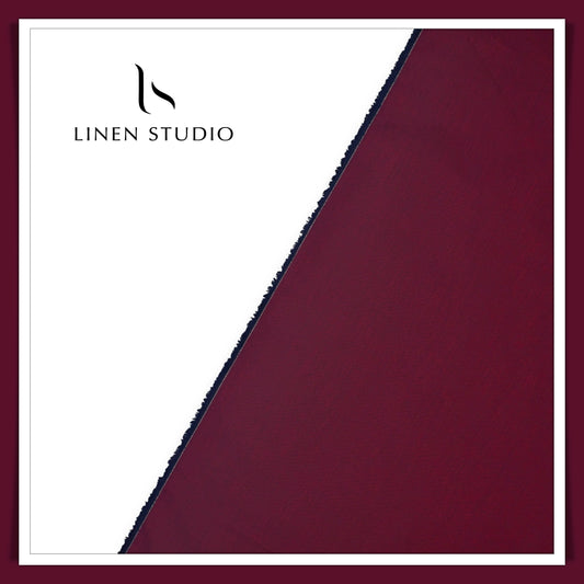 Cotton Blended Shirting by British Micros - Maroon (50% SALE)