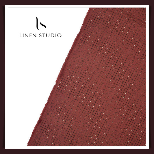 100% Cotton Superfine Printed Shirting - Copper Rust Print (50% SALE)