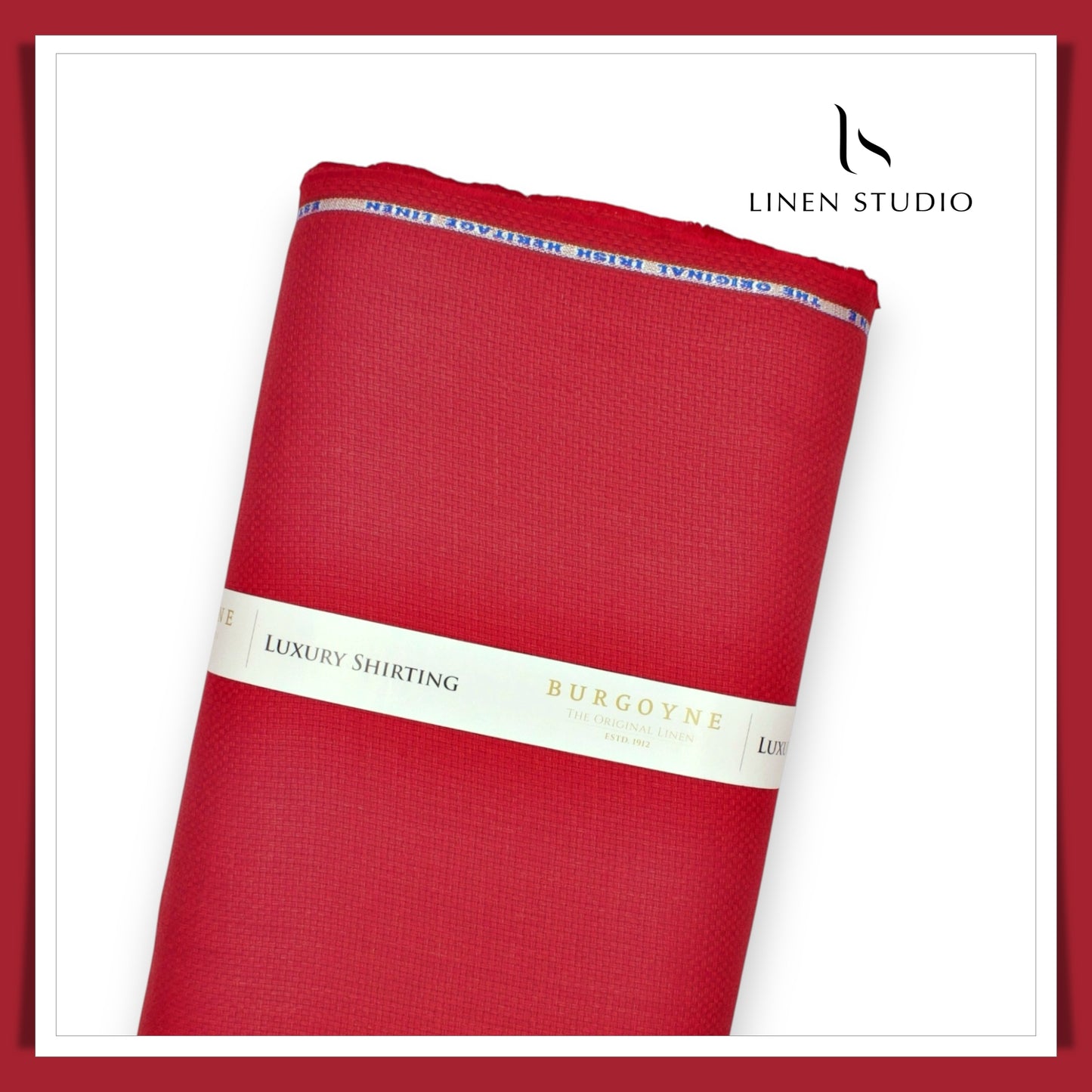 Burgoyne 40 Lea Pure Linen Heavy Knitted Suiting - Bright Red (65% SALE)
