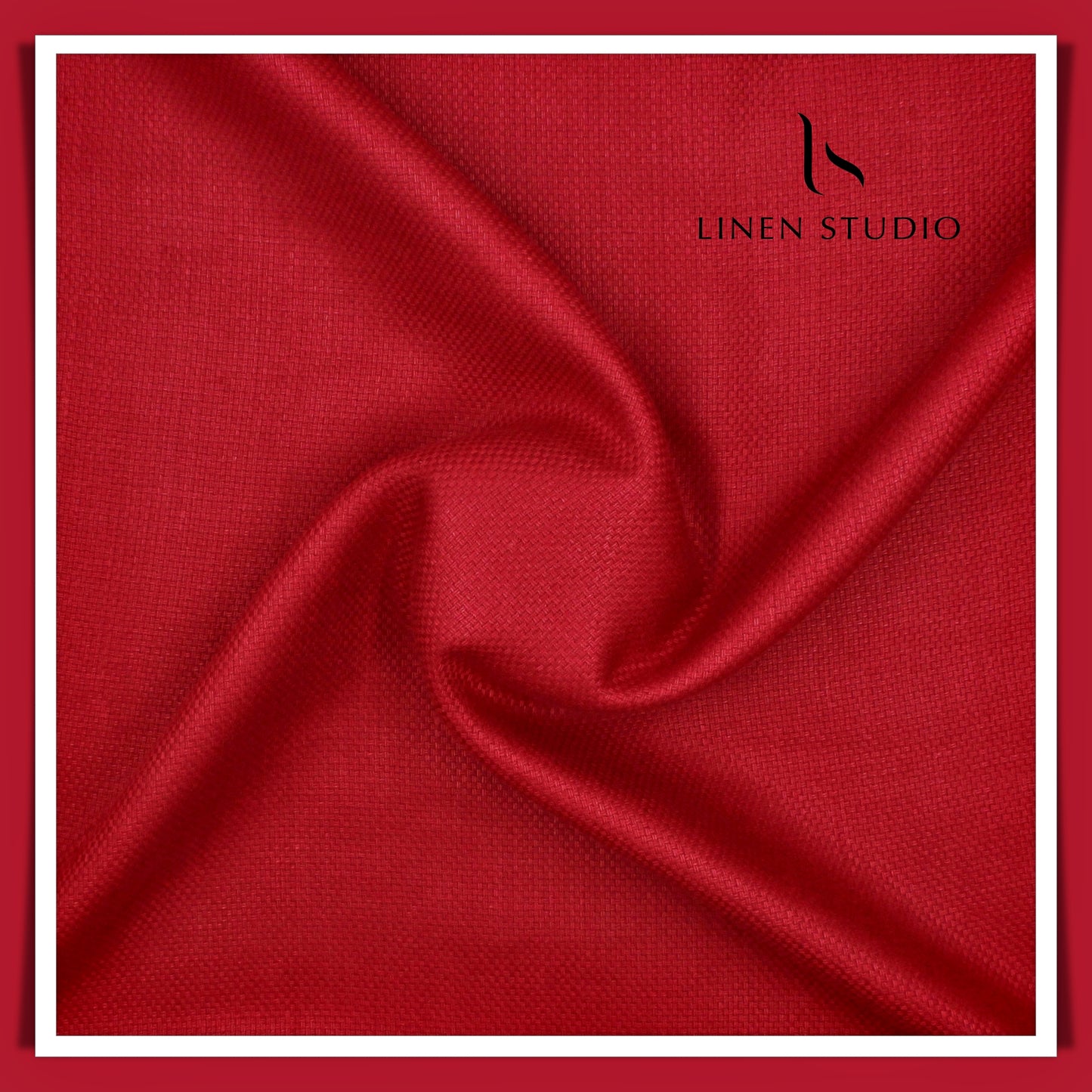 Burgoyne 40 Lea Pure Linen Heavy Knitted Suiting - Bright Red (65% SALE)