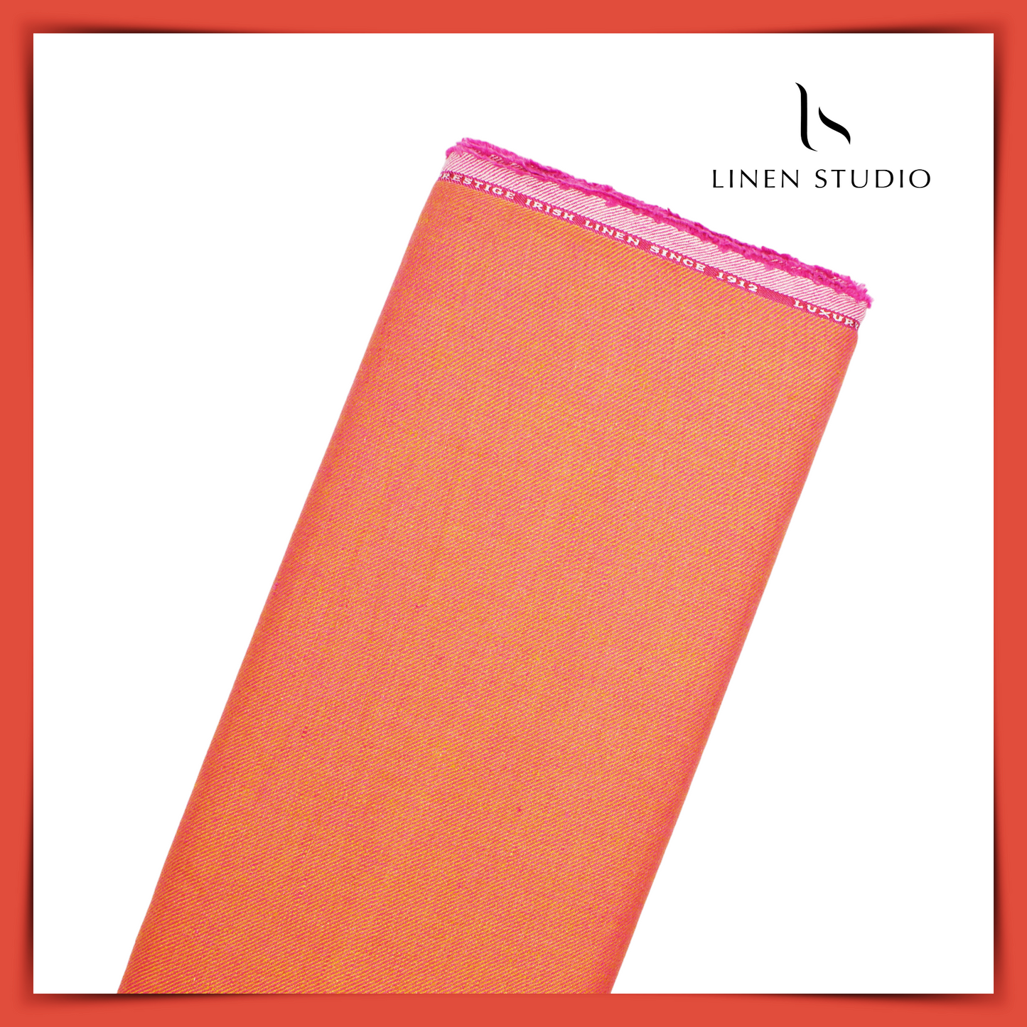 Burgoyne Premium Linen Suiting - Bright Orange - Linen Studio