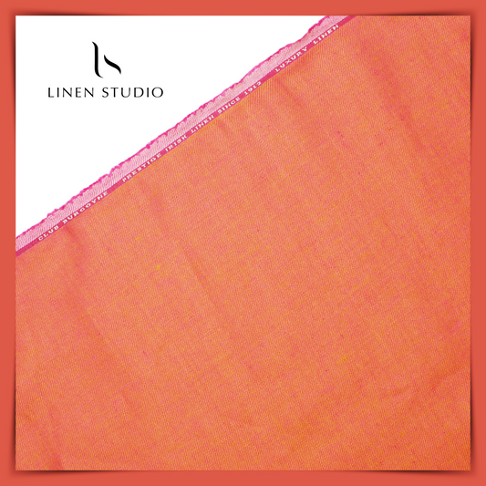 Burgoyne Premium Linen Suiting - Bright Orange - Linen Studio