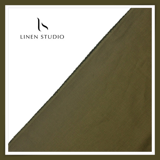 Linen Studio 60 Lea Pure Linen Shirting - Roman Green (50% SALE) (NEW)