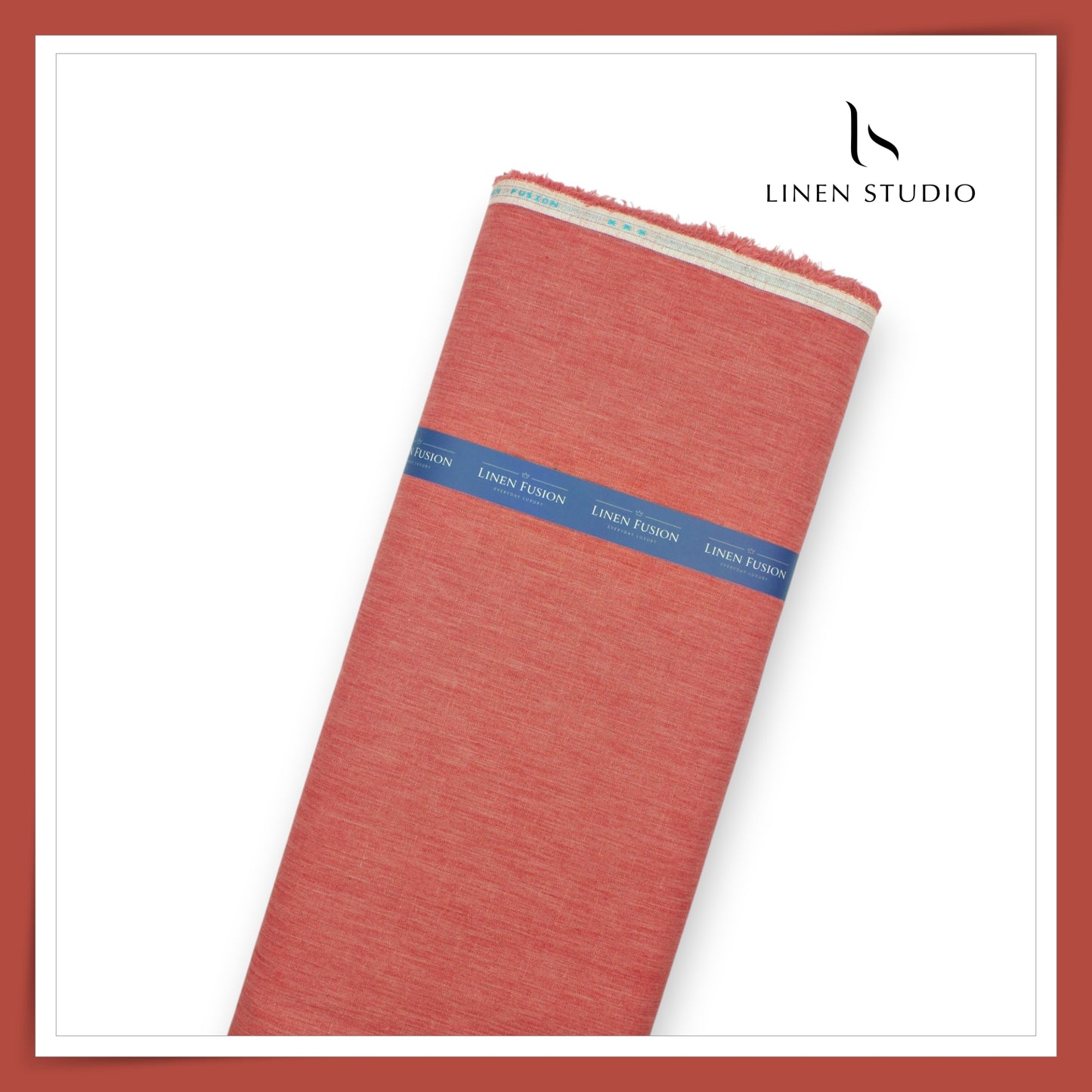 Fusion Fabric by Linen Fiesta, Cotton 70% & Linen 30% - Desi Red (NEW)