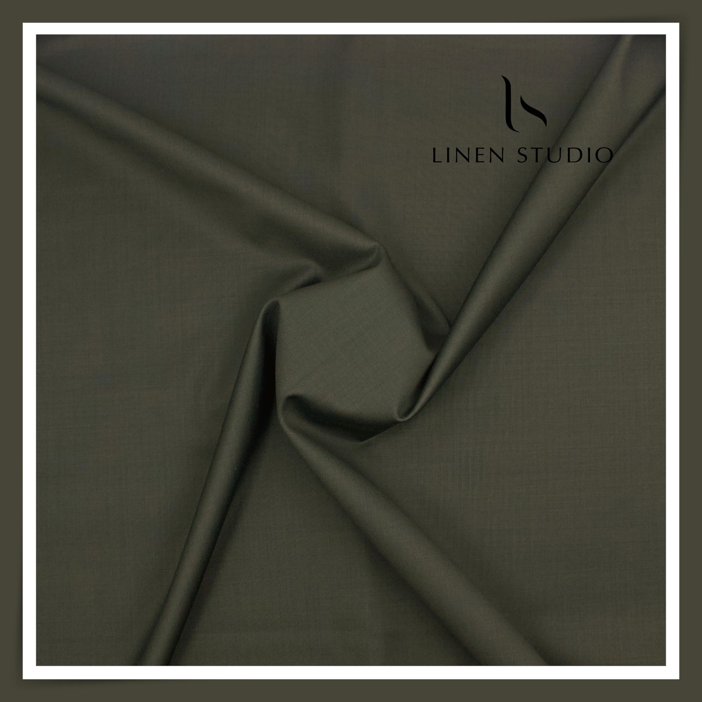 120's Australian Merino Wool STRETCH Suiting by D&J - Darkest Green (NEW) (Italian Designer Collection)