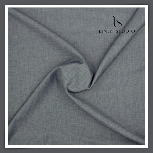 Wool Suiting by D&J - Storm Grey with Very Subtle Stripes (Zoom In) (NEW)