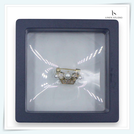 Brooch - Pearl & Crystal Crown (NEW)