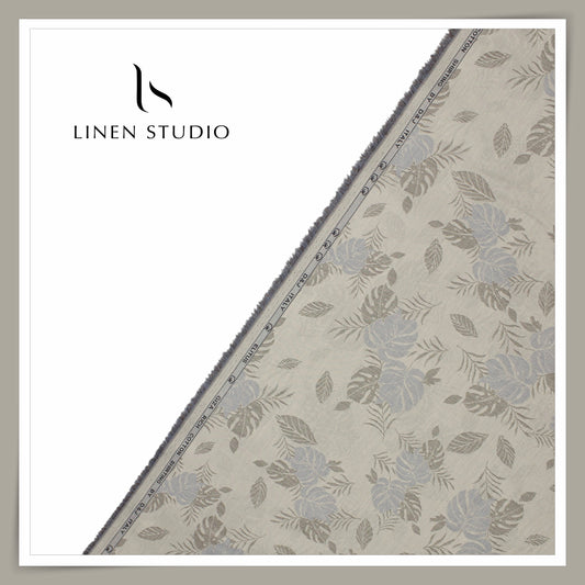 Elitus Giza Cotton Jacquard Shirting by D&J Italy - Greenish Grey (NEW) (Zoom In)