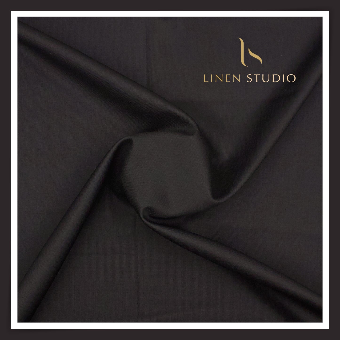120's Australian Merino Wool Suiting by D&J - Dark Ebony Black (NEW) (Italian Designer Collection)