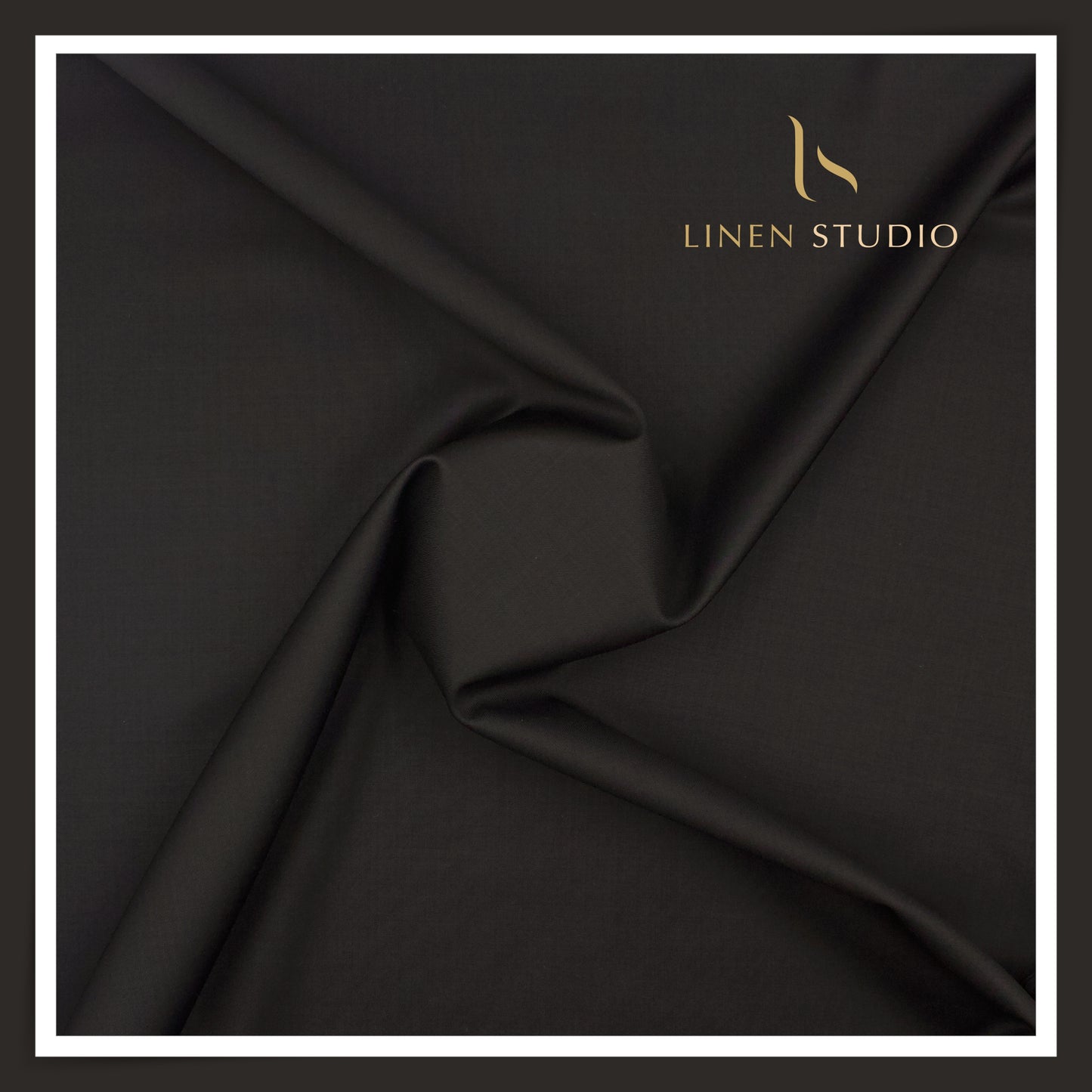 120's Australian Merino Wool STRETCH Suiting by D&J - Cosmic Black (NEW) (Italian Designer Collection)