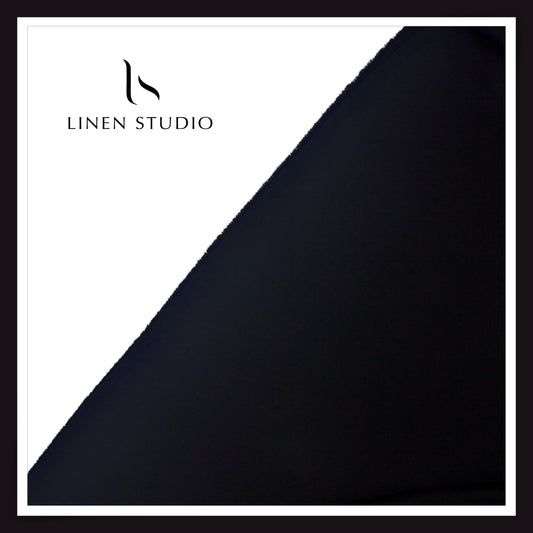 Wrinkle Free Lightweight Lachka Shirting by Don & Julio - Pitch Black (NEW)