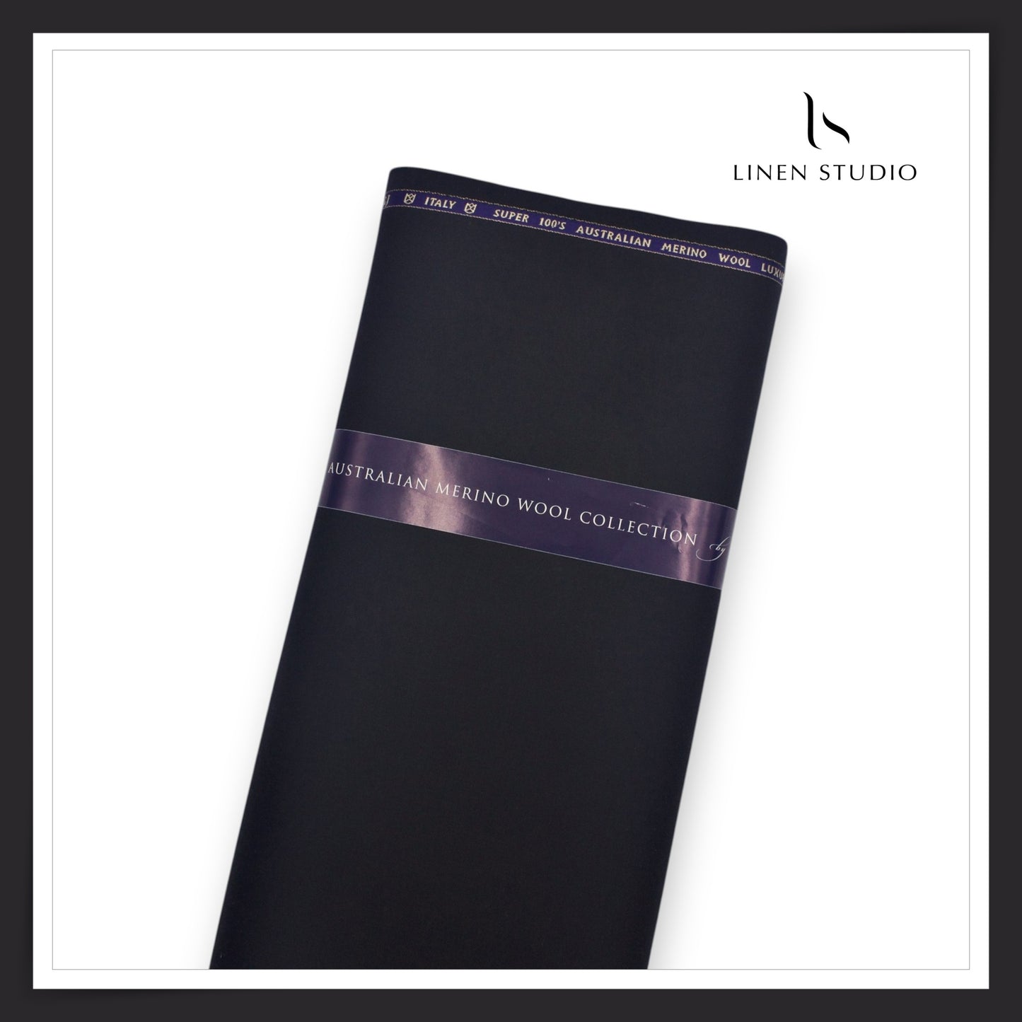 100's Australian Merino Wool Suiting by D&J - Darkest Blue (NEW) (Italian Designer Collection)