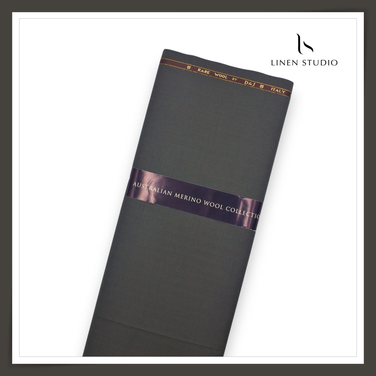 100's Australian Merino Wool Suiting by D&J - Cement Grey Stripes (NEW) (Italian Designer Collection)