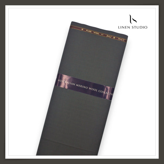 100's Australian Merino Wool Suiting by D&J - Cement Grey Stripes (NEW) (Italian Designer Collection)