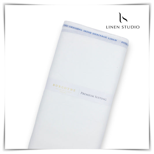 70 Lea Twill Pure White Suiting by Burgoyne (Highest Quality) - Linen Studio