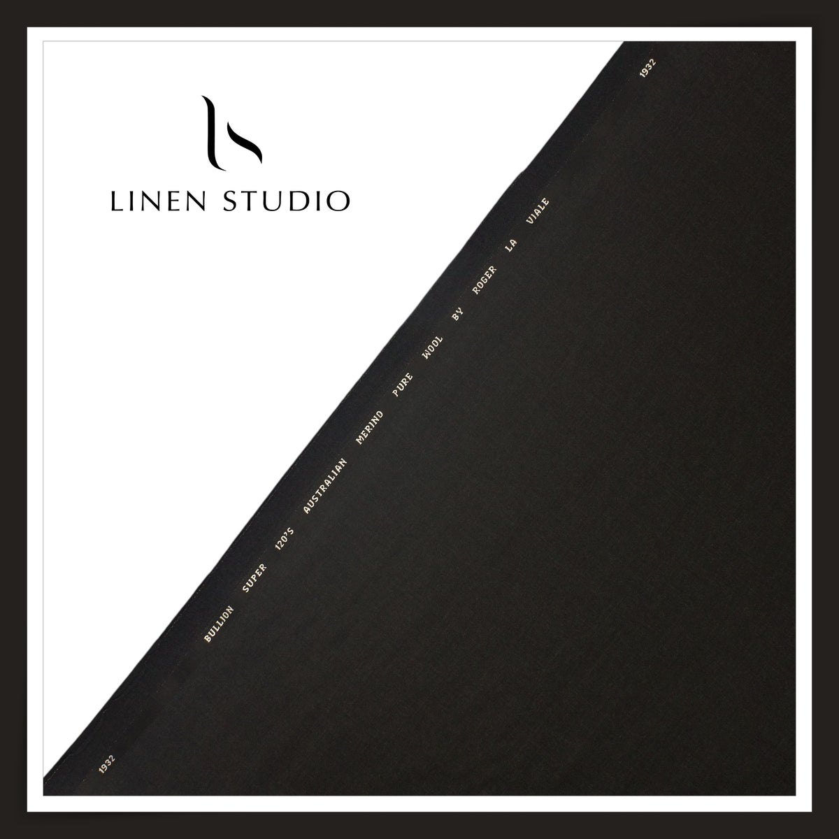 Roger La Viale 100% Pure 120's Australian Merino Wool Suiting - Dark Grey Crosshatch Texture (NEW)