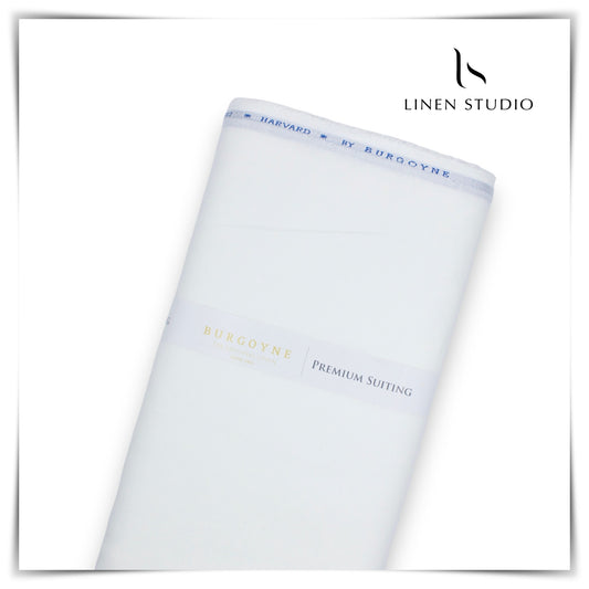 70 Lea Matty Pure White Suiting by Burgoyne (Highest Quality) - Linen Studio