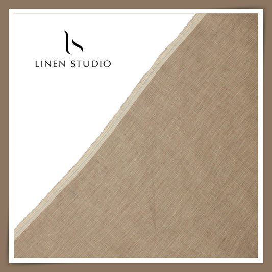 Linen Club 40 Lea Pure Linen Pick N Pick Suiting - Sand Brown (45% SALE) (NEW)