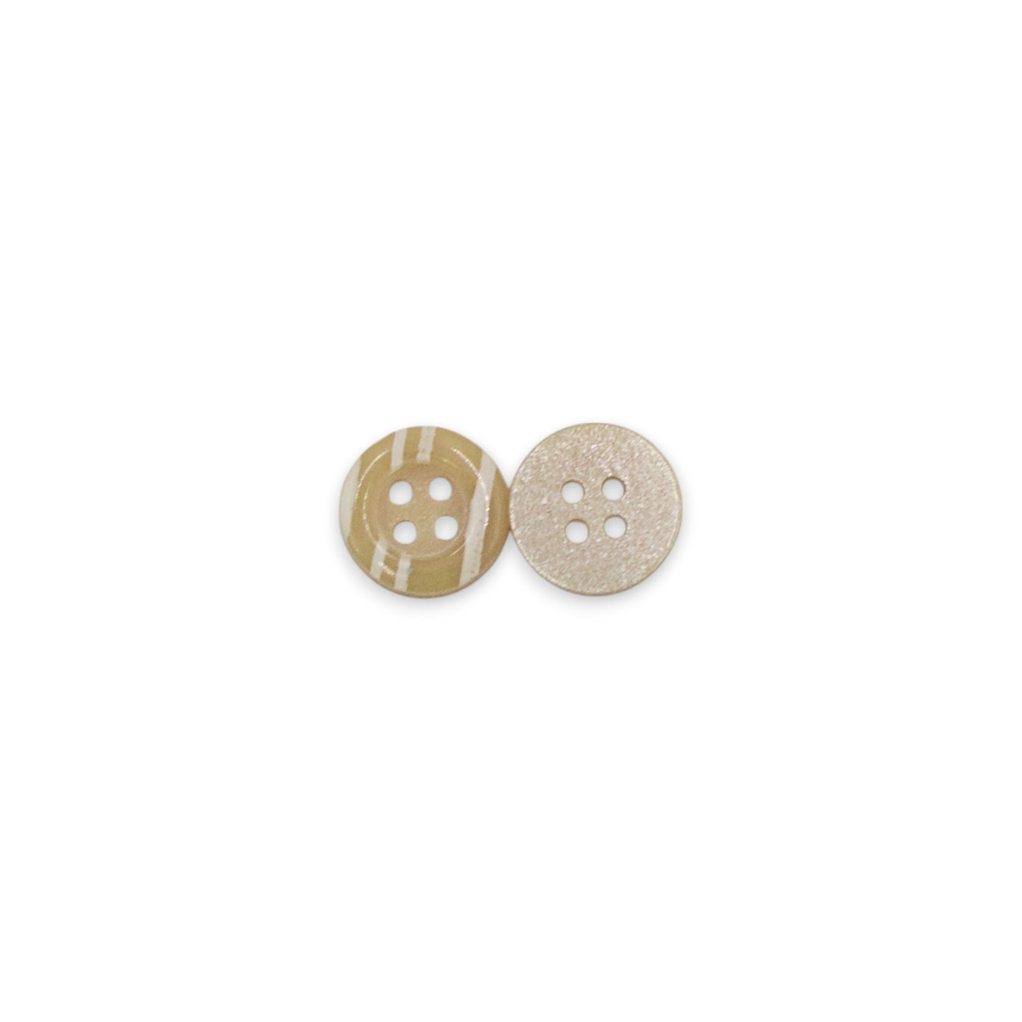 Round Rim 4 Hole Beige with White Dual Colour Fancy Shirt Buttons