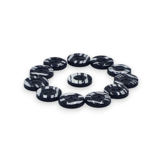 Round Rim 4 Hole Dark Blue with White Dual Colour Fancy Shirt Buttons