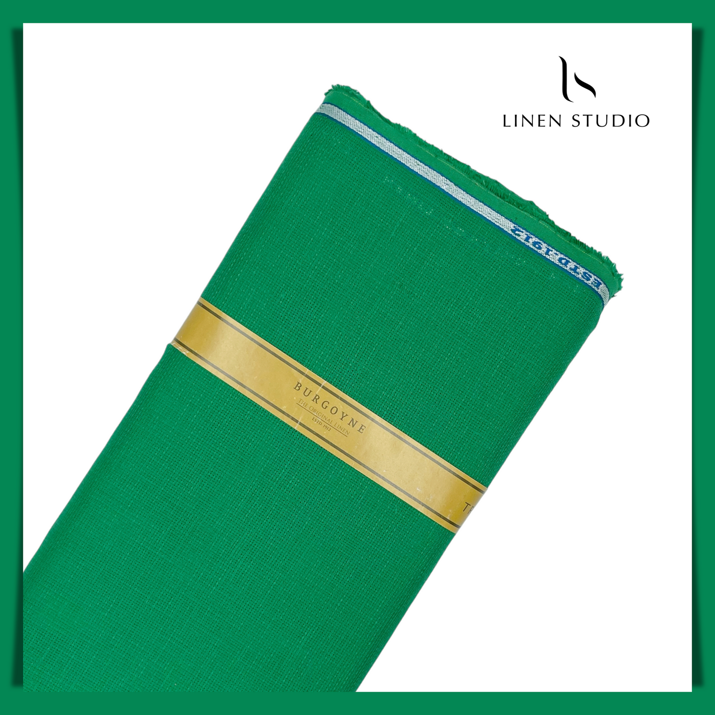Jungle Green Netted Burgoyne - Pure Linen 70 Lea - Linen Studio