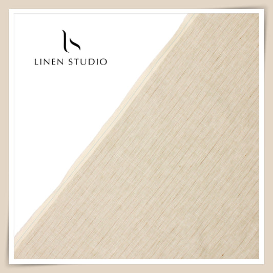 Linen Club 60 Lea Pure Linen Shirting W/O SEL - Umber Stripes (45% SALE) (NEW)