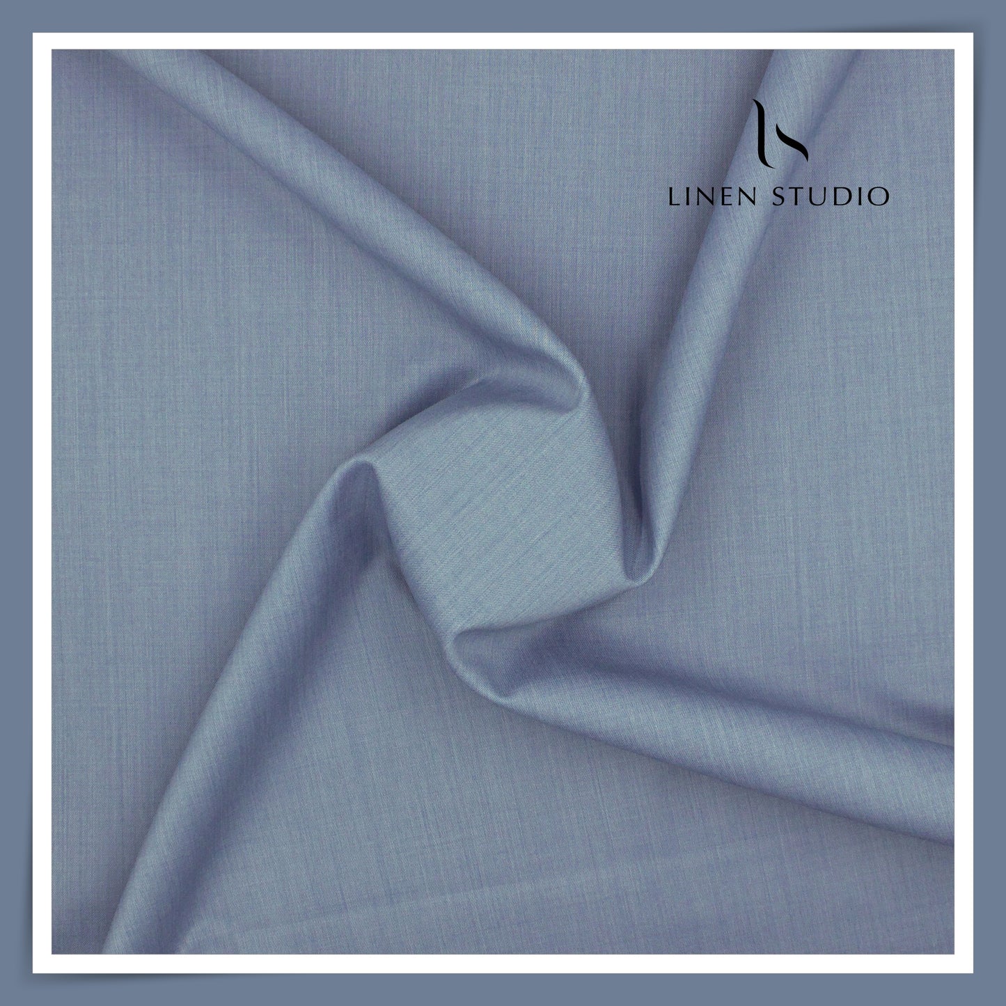 110's Super Fine Poly Wool Suiting by Georgia Gullini Italy - Mountain Blue (Last few mtrs) (NEW)