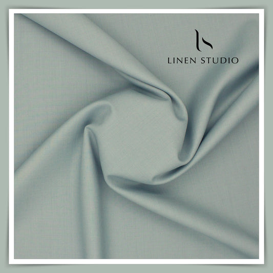110's Super Fine Poly Wool Suiting by Georgia Gullini Italy - Light Greenish Grey