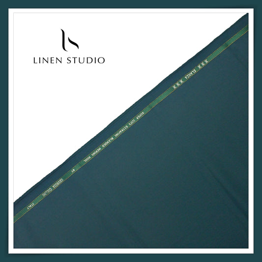 Super 120's Blended Merino Wool Suiting by Georgia Gullini Italy - Spruce Green (NEW)