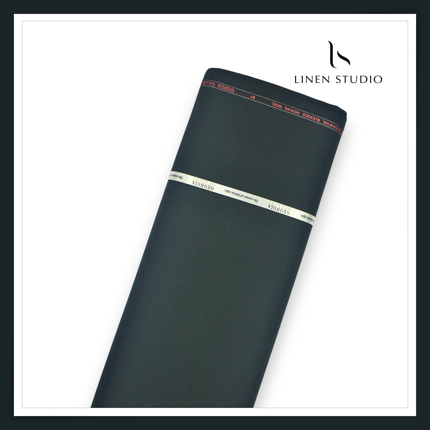 Super 120's Blended Merino Wool Suiting by Georgia Gullini Italy - Outer Space Green (NEW)