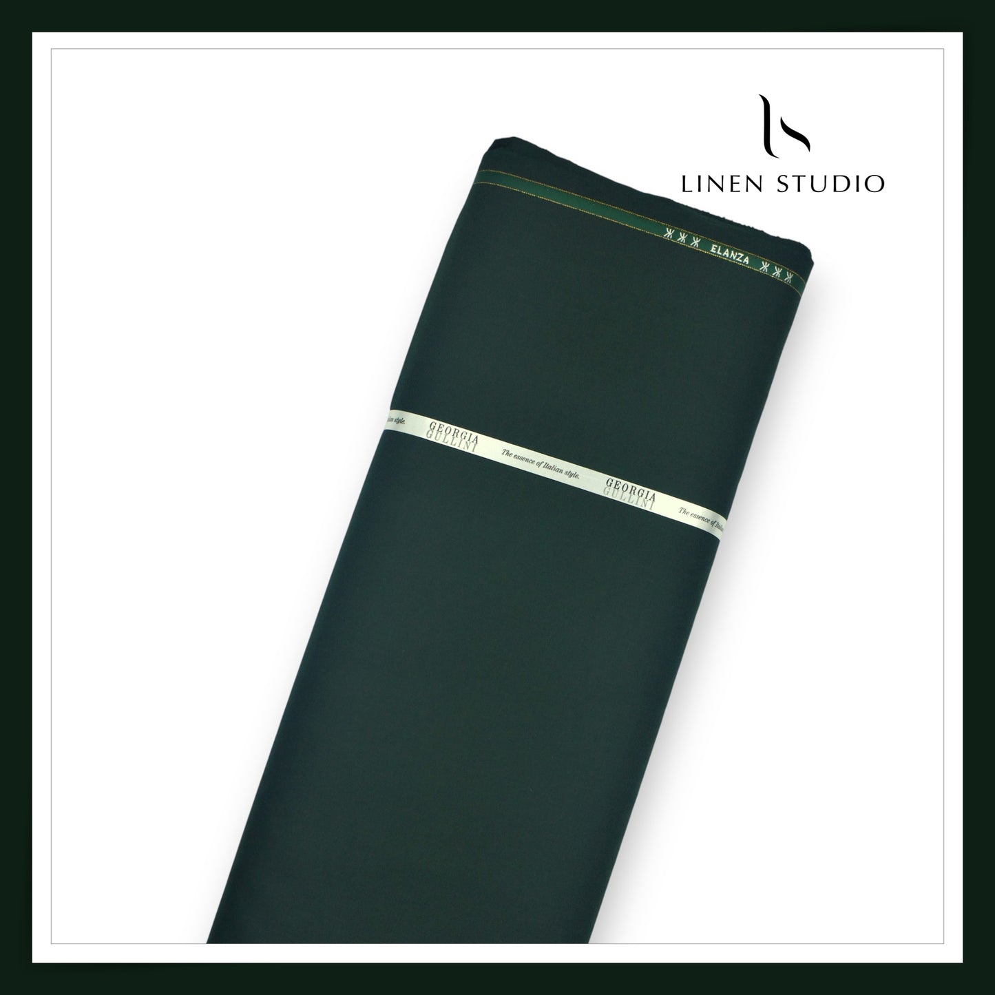 Super 120's Blended Merino Wool Suiting by Georgia Gullini Italy - Jungle Green (NEW)