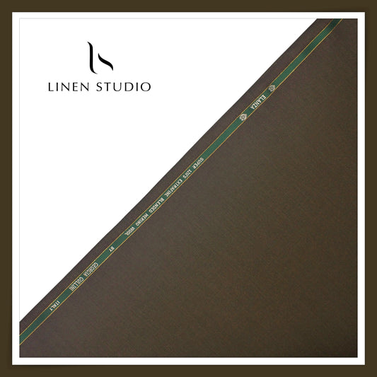 Super 120's Blended Merino Wool Suiting by Georgia Gullini Italy - Congo Brown (NEW)